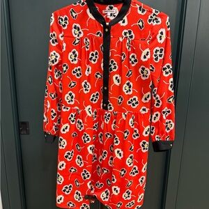 Juicy Couture Red and Black Floral Top